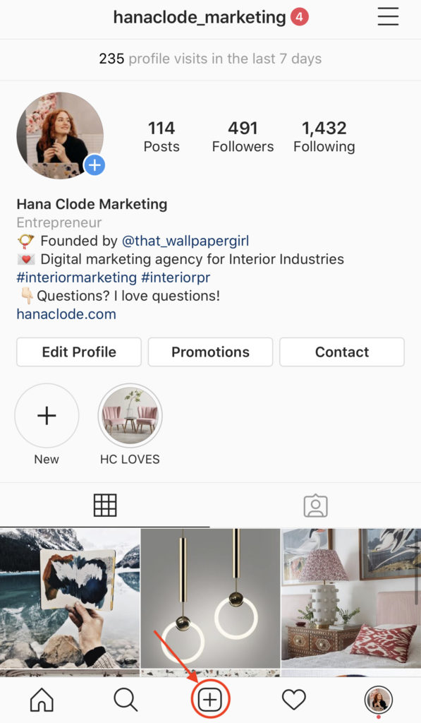 Step by step how to post on Instagram business account, part of the article by Hana Clode Marketing